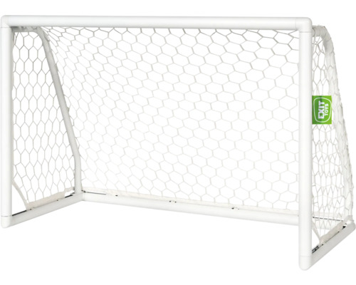 Bílá fotbalová branka se sítí