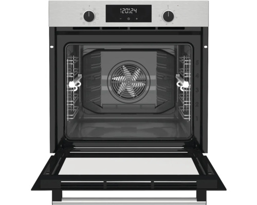 Otevřená trouba s funkcí horkého vzduchu a digitálním zobrazením času