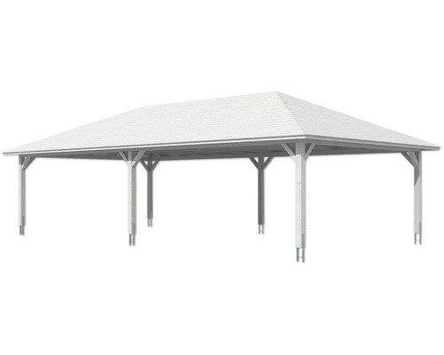 Volně stojící dřevěný přístřešek se střechou