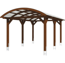 Dřevěný carport s průhlednou střechou
