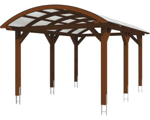 Dřevěný carport s průhlednou střechou