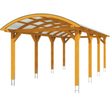 Dřevěný carport s polykarbonátovou střechou