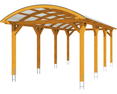 Dřevěný carport s polykarbonátovou střechou