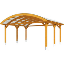 Dřevěný carport s transparentní střechou
