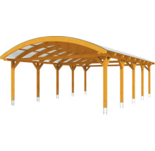 Dřevěný carport s průhlednou střechou