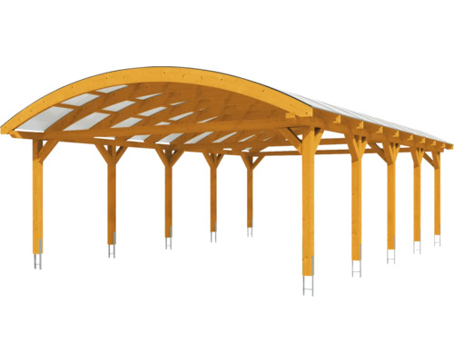 Dřevěný carport s průhlednou střechou
