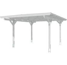 Dřevěný carport s plochou střechou k zastřešení aut