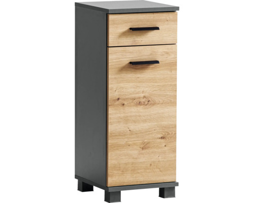 Úzká dřevěná skříňka se dvěma zásuvkami