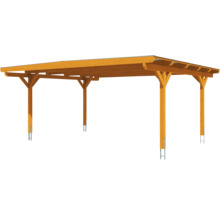 Dřevěný carport se sloupky a střechou