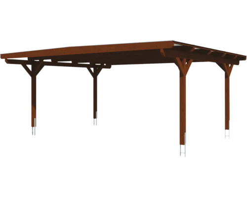 Dřevěný carport s plochou střechou