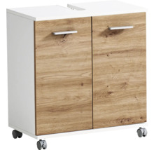 Skříňka pod umyvadlo se dvěma dvířky a kolečky
