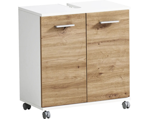 Skříňka pod umyvadlo se dvěma dvířky a kolečky
