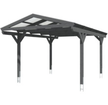 Dřevěný carport s průhlednou střechou