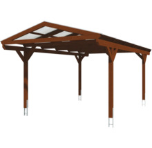 Dřevěný přístřešek pro auto s průhlednou střechou