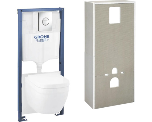 Závěsné WC set GROHE Solido Euro Ceramic bez splachovacího kruhu vč. WC prkénka 36534000