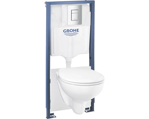 Závěsné WC set GROHE Solido Bau Ceramic bez splachovacího kruhu vč. WC prkénka 39586000