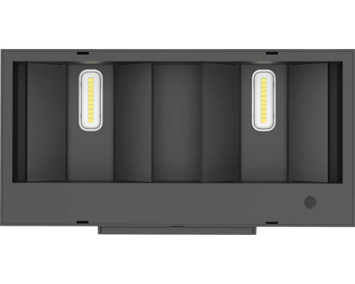 Moderní šedé nástěnné svítidlo s integrovanými LED žárovkami