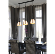 Lustr CHIRON 3xE27 4 W černý/matná mosaz