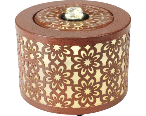 Dekorativní pokojová fontána s květinovým vzorem a LED osvětlením