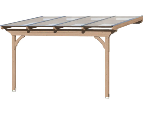 Dřevěný carport se skleněnou střechou