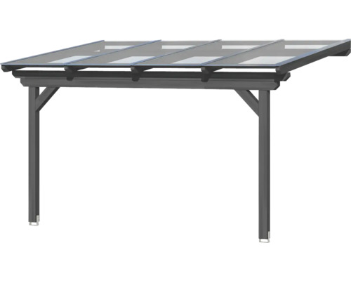 Přístřešek s průhlednou střechou na dvou sloupech