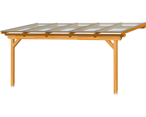 Dřevěný carport s průhlednou střešní krytinou