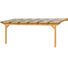 Dřevěný carport s průhlednou střešní krytinou