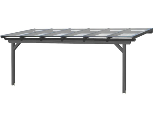 Přístřešek s podpěrami a transparentními panely