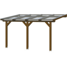 Dřevěný carport s transparentní střechou