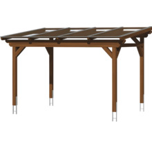 Dřevěná pergola s průhlednou střechou do zahrady