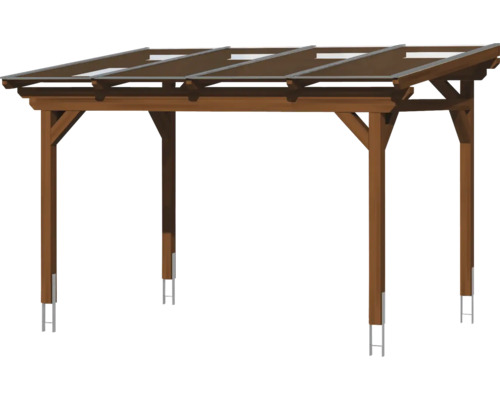 Dřevěná pergola s průhlednou střechou do zahrady