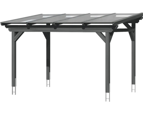 Dřevěný přístřešek pro auto s plochou střechou