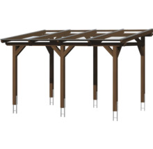 Dřevěný carport s ocelovými patkami sloupků