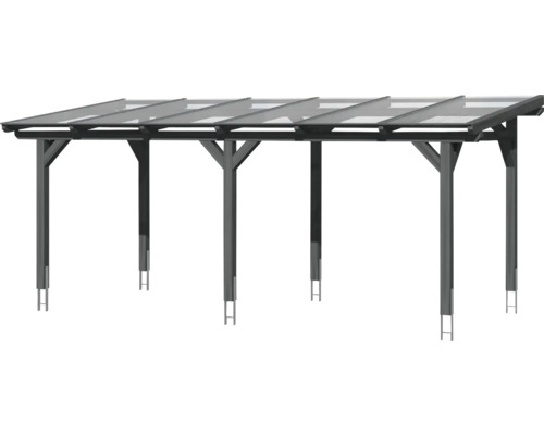 Dřevěný přístřešek pro auto s průhlednou střechou