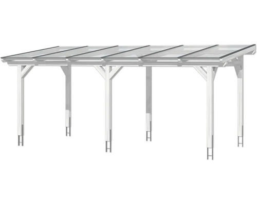 Dřevěný carport s průsvitnou střechou