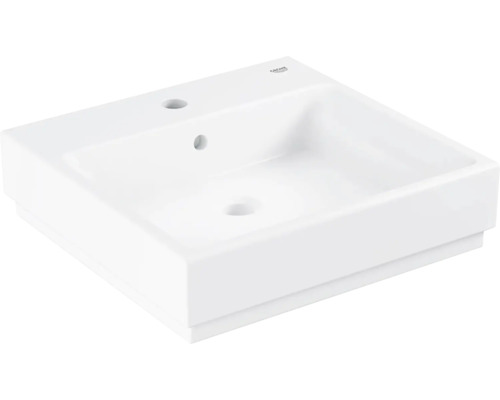 Umyvadlo na desku GROHE Cube Ceramic sanitární keramika bílá 500 mm 3947800H Keramické umyvadlo s otvorem pro kohoutek a přepadem