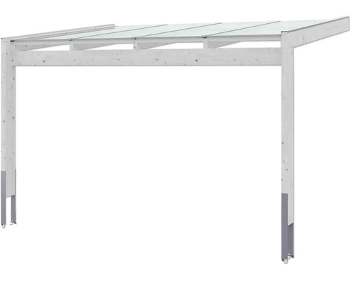 Dřevěný carport se skleněnou střechou