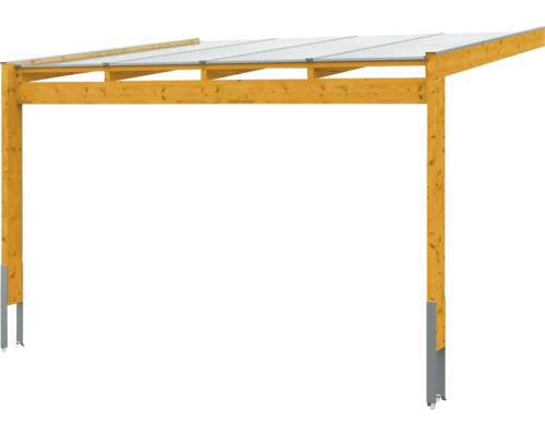 Dřevěný carport s průhlednou střechou