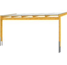Dřevěný carport s průhlednou střechou