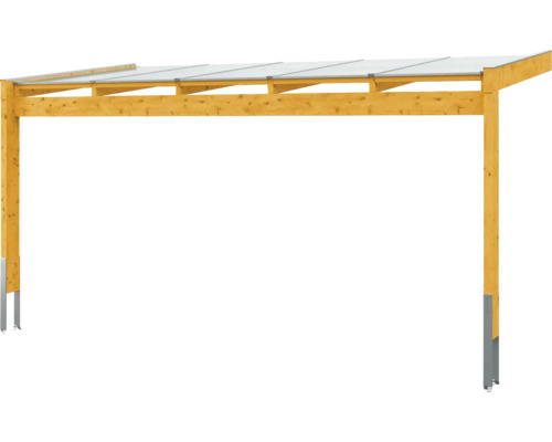 Dřevěný carport s průhlednou střechou