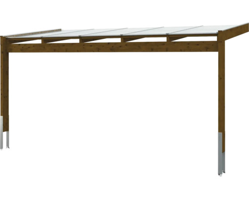 Dřevěný carport s průhlednou střechou