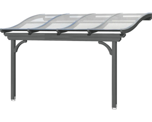 Stříška s ocelovou konstrukcí a klenutou střechou