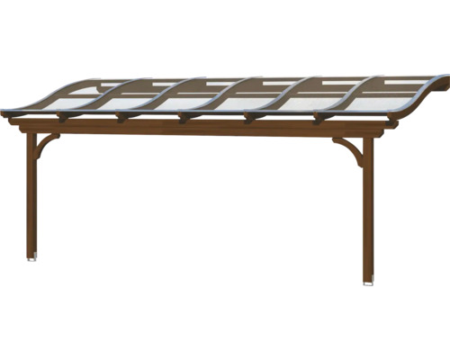 Dřevěná pergola s vlnitou střechou