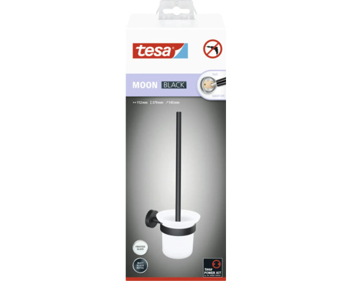 Tesa Moon Black WC souprava pro montáž na stěnu bez vrtání