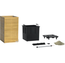 Dřevěná květináč s příslušenstvím