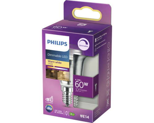 Žárovka Philips LED patice E14, stmívatelná, 4,3 W, 320 lumenů