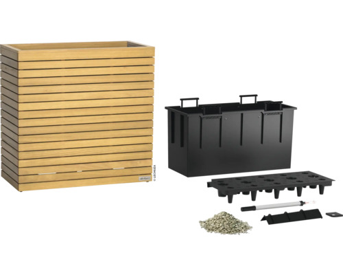 Dřevěný květináč se zavlažovacím systémem