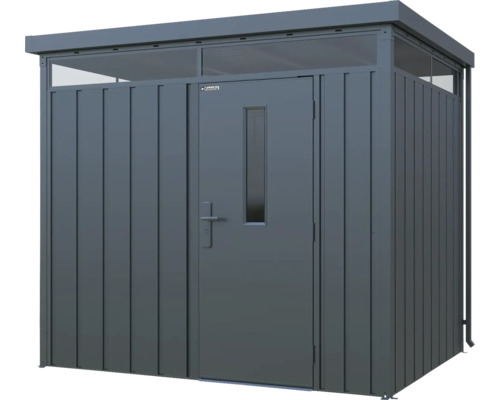 Kovová zahradní bouda s dveřmi a světlíkem