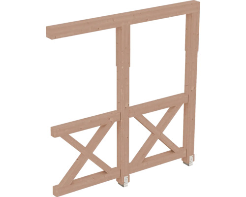 Dřevěný rám s diagonálními vzpěrami pro stabilizaci
