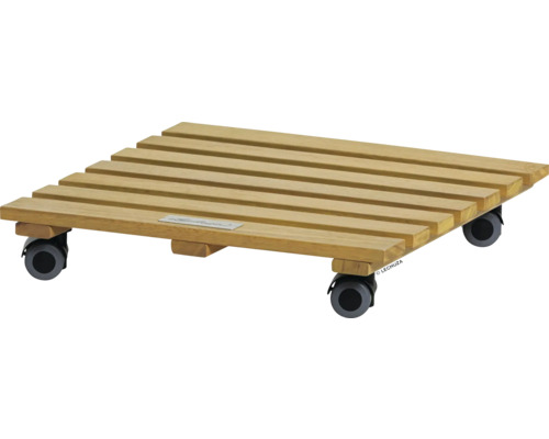 Dřevěný vozík na květináče s kolečky